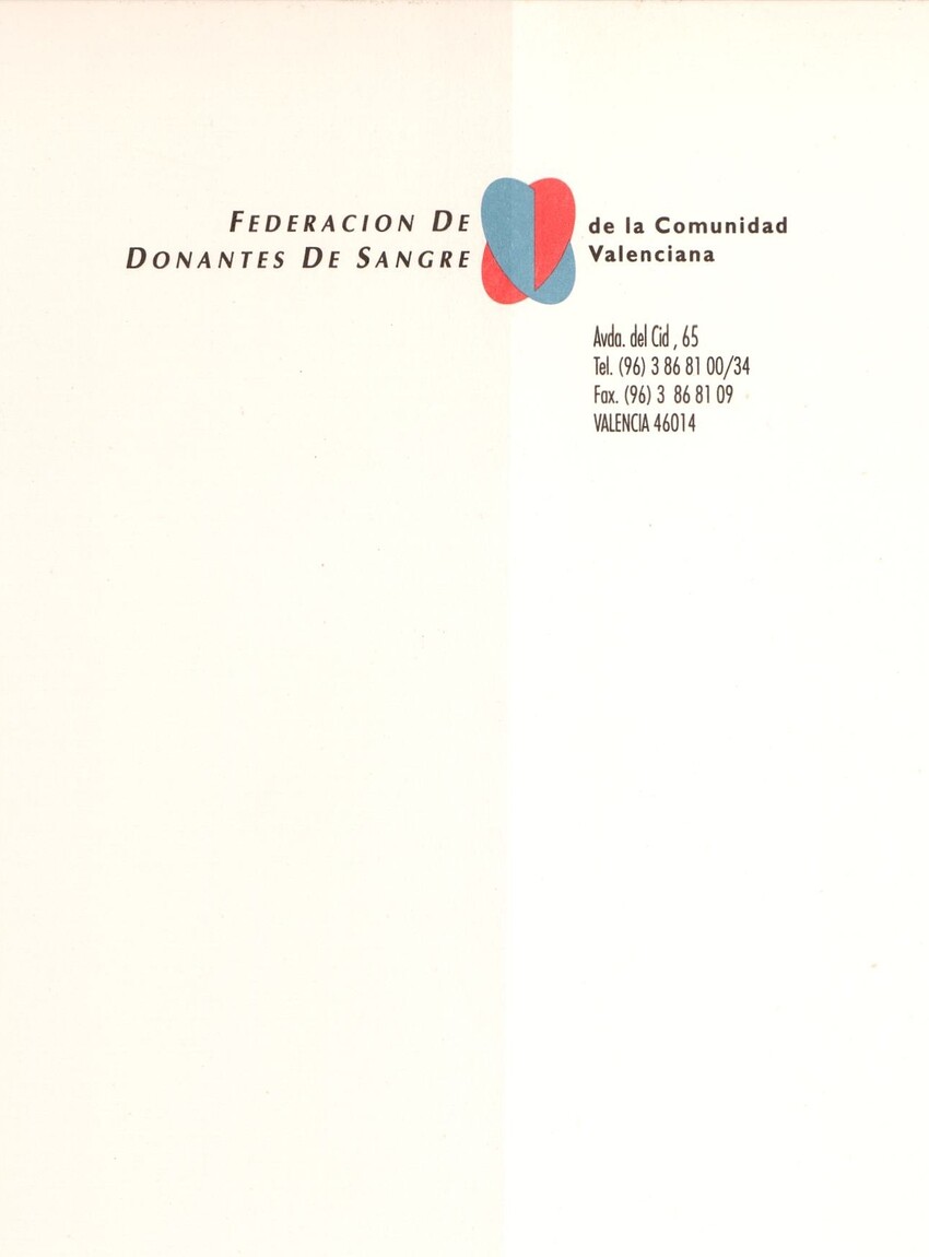 Marca y papeleria Federación de donantes de sangre